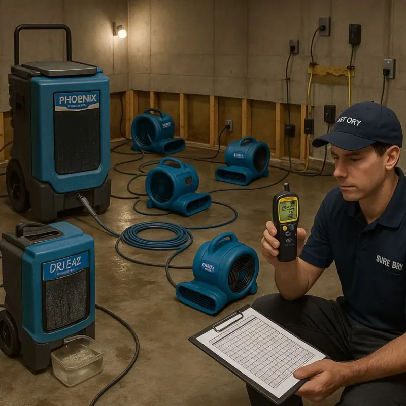 Structural Drying and Dehumidification process in Amboy, WA